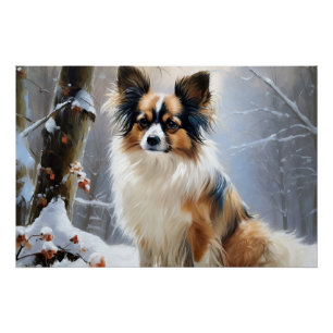 Póster Papillon Deja que nieve Navidad