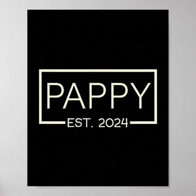 Póster Pappy Est 2024 New Dad Father's Day Men Cket  (Frente)