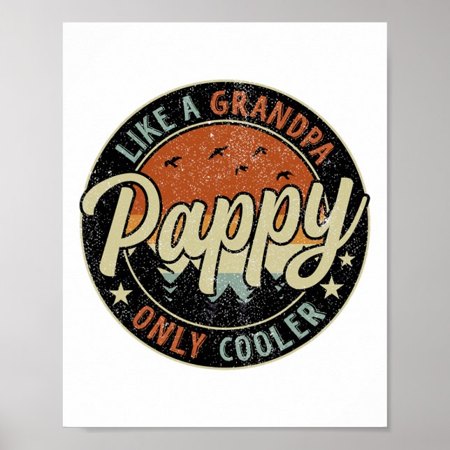 Póster Pappy Like A Grandpa Only Vintage Retro Fat (Frente)