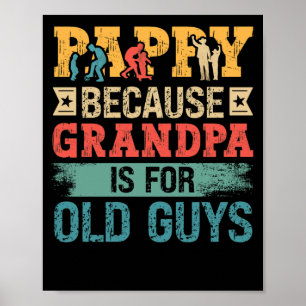 Póster Papúa del Día del Padre porque el abuelo es para l