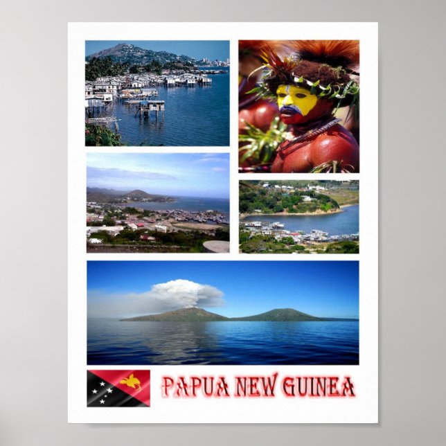 Póster Papúa Nueva Guinea - Mosaico - (Frente)