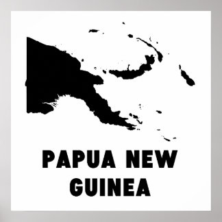 Póster Papúa Nueva Guinea Silhouette