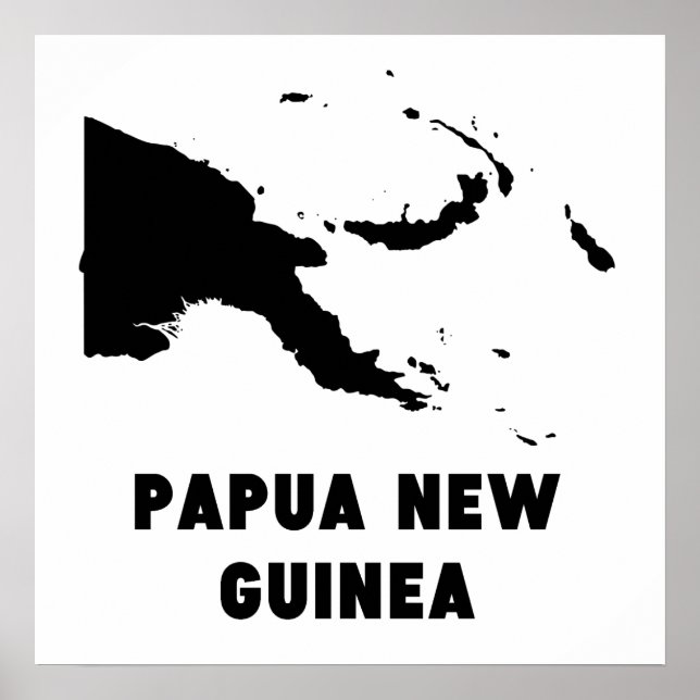 Póster Papúa Nueva Guinea Silhouette (Frente)