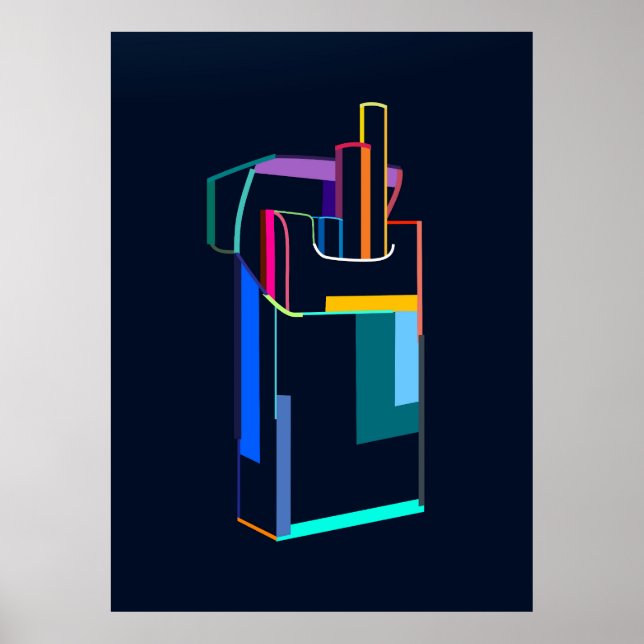 Póster Paquete abierto de cigarrillos (Frente)