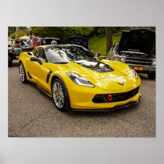 Póster Paquete Chevrolet Amarillo C7 z07 Corvette