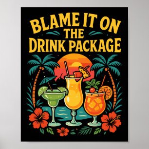 Póster Paquete de bebidas de vacaciones en crucero Échale