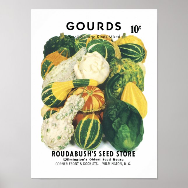 Póster Paquete de semilla vintage Gourds (Frente)
