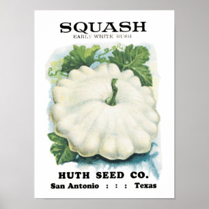 Póster Paquete de Semillas Vintage Squash