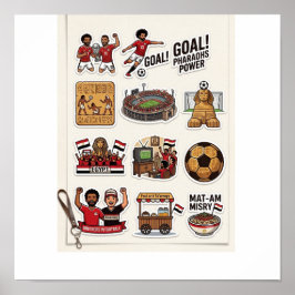 Póster Paquete de Stickers del Día del Partido de Fútbol