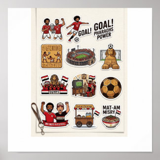 Póster Paquete de Stickers del Día del Partido de Fútbol