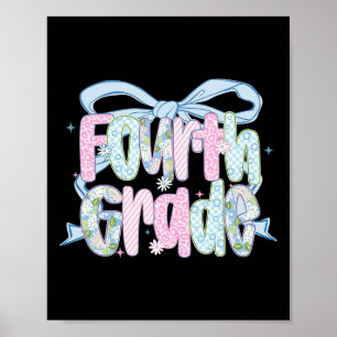 Póster Paquete floral del primer día de cuarto grado para