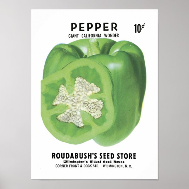 Póster Paquetes de Semillas Vintage Pepper (Frente)