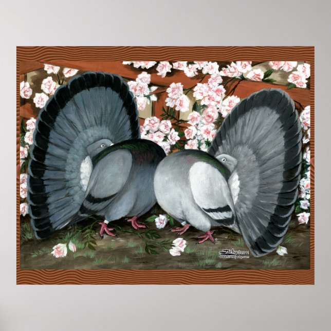 Póster Par coincidente de palomas fantasmales (Frente)