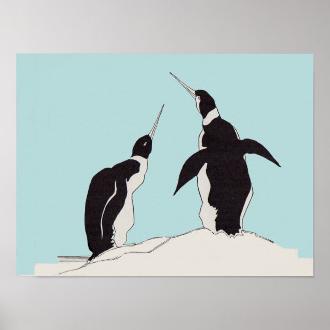 Póster par de pingüinos (Frente)