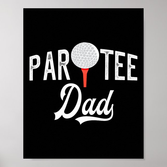 Póster Par Tee Papá Divertido Partee Golf Chiste  (Frente)
