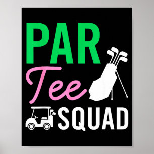 Póster Par Tee Squad Divertido Cumpleaños Partido Golf Ju