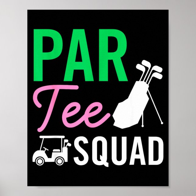 Póster Par Tee Squad Divertido Cumpleaños Partido Golf Ju (Frente)