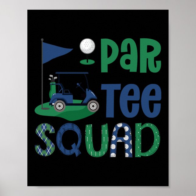 Póster Par-tee Squad Golf Lover Cumpleaños Party Mat (Frente)
