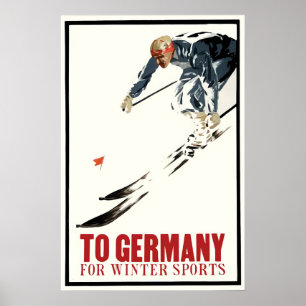 Póster para Alemania Deportes de invierno Salto en