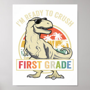 Póster Para aplastar el primer curso del primer día escol