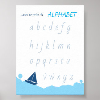 Póster para Aprender a Escribir el Alfabeto para N