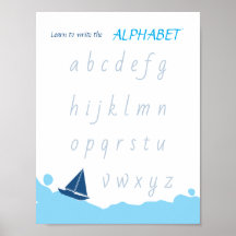 Póster para Aprender a Escribir el Alfabeto para N