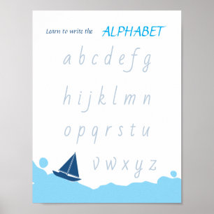 Póster para Aprender a Escribir el Alfabeto para N