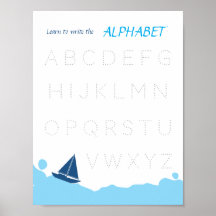Póster para Aprender a Escribir el Alfabeto para N