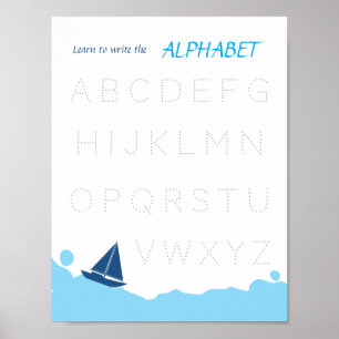 Póster para Aprender a Escribir el Alfabeto para N