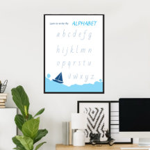 Póster para Aprender a Escribir el Alfabeto para N