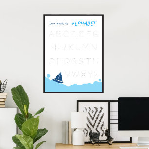 Póster para Aprender a Escribir el Alfabeto para N