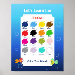 Póster para aprender colores para niños | Tema del