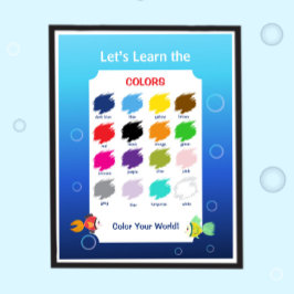 Póster para aprender colores para niños | Tema del