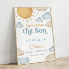 Póster para Baby Shower 'Aquí viene el hijo'