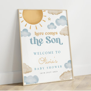 Póster para Baby Shower 'Aquí viene el hijo'