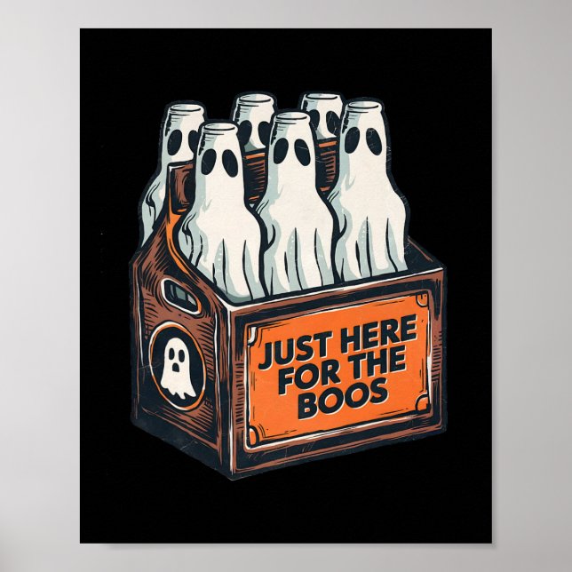 Póster Para Boos Halloween 6 Pack Booze Ghost Beer Bot (Frente)