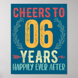 Póster Para brindar por el 6º aniversario de bodas