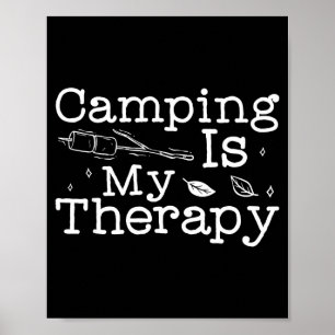 Póster Para campistas_ acampar es mi terapia rv camp homb