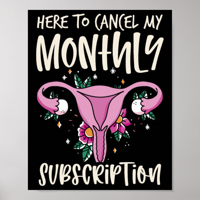 Póster Para Cancelar Mi Suscripción Mensual Histerectomía (Frente)