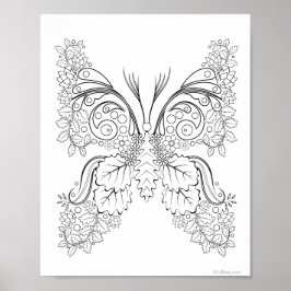 Póster para colorear Butterflowers #6