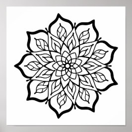 Póster para colorear Mandala – Arte de pared de ge