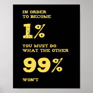 Póster Para convertirse en la cotización del 1%