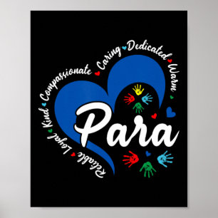 Póster Para corazón maestro profesional escolar apreciaci