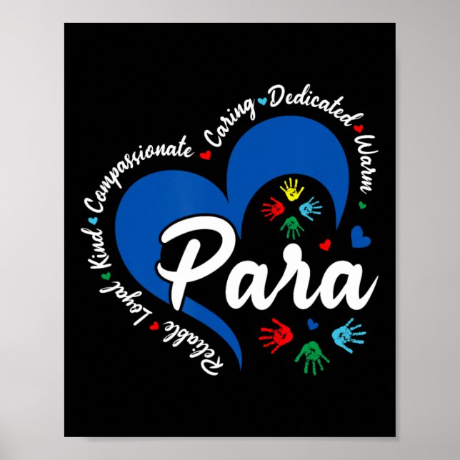 Póster Para corazón maestro profesional escolar apreciaci (Frente)