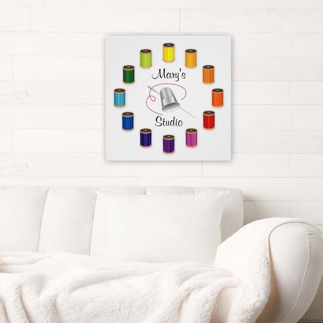 Póster para costura, aguja y hilos (Poster for Sewing, Needle and Threads. Customize your text. )