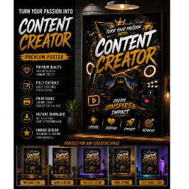 Póster para Creador de Contenido | Arte para Pared