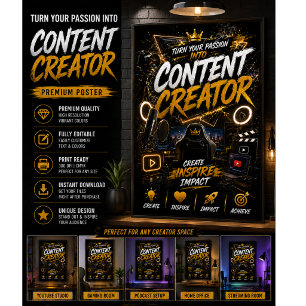 Póster para Creador de Contenido   Arte para Pared