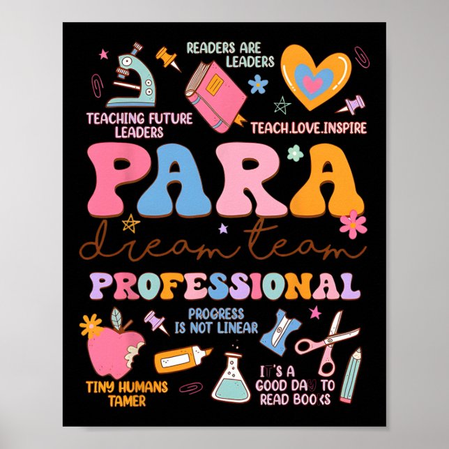 Póster Para Dream Team Paraprofessional First Day Back To (Frente)