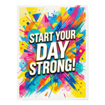 póster para empezar el día con fuerza