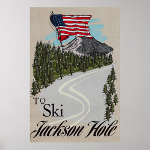 Póster Para Esquiar Jackson Hole